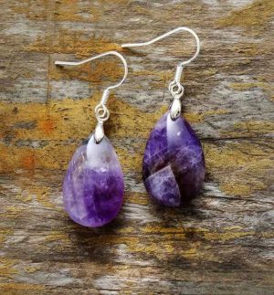 Ametiszt fülbevaló