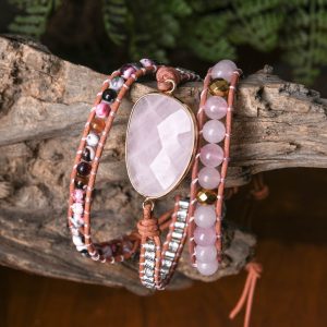 Alternative view of Queen Rose - 3 soros Rózsakvarc karkötő