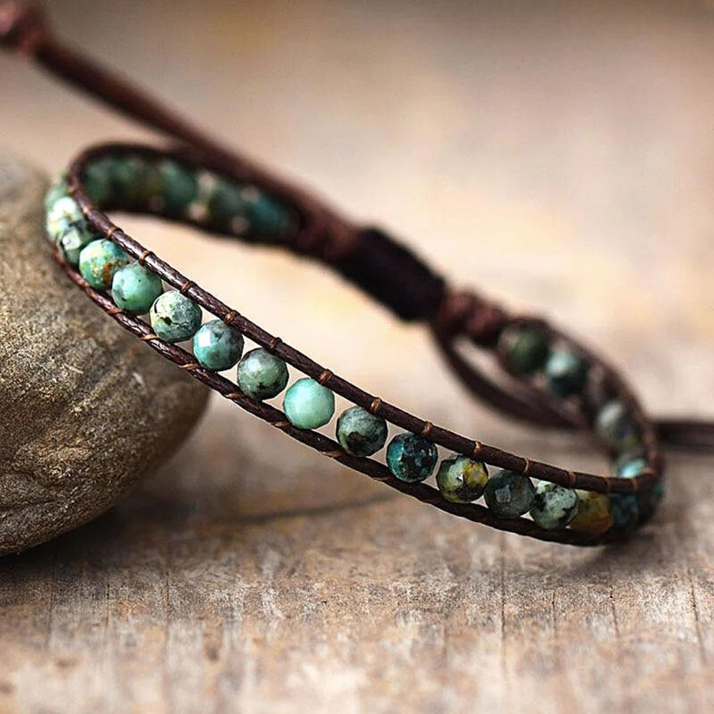 Afrikai türkiz slim ásványkarkötő