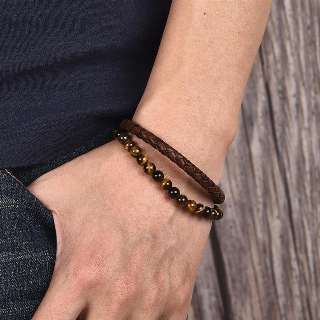 Leather tiger bőr/ásvány karkötő - Image 2