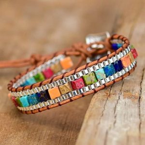 Chakra silver - állítható hétcsakra karkötő