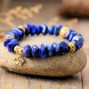 Lótusz virág - lapis lazulit ásványkarkötő
