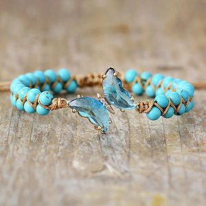 Blue butterfly - állítható ásványkarkötő