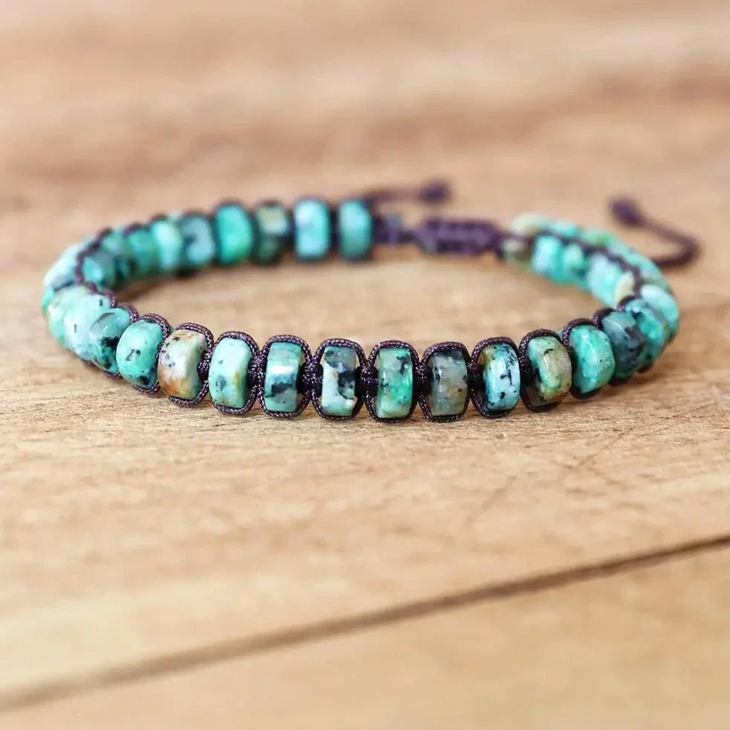 Afrikai türkiz állítható ásványkarkötő - Image 2