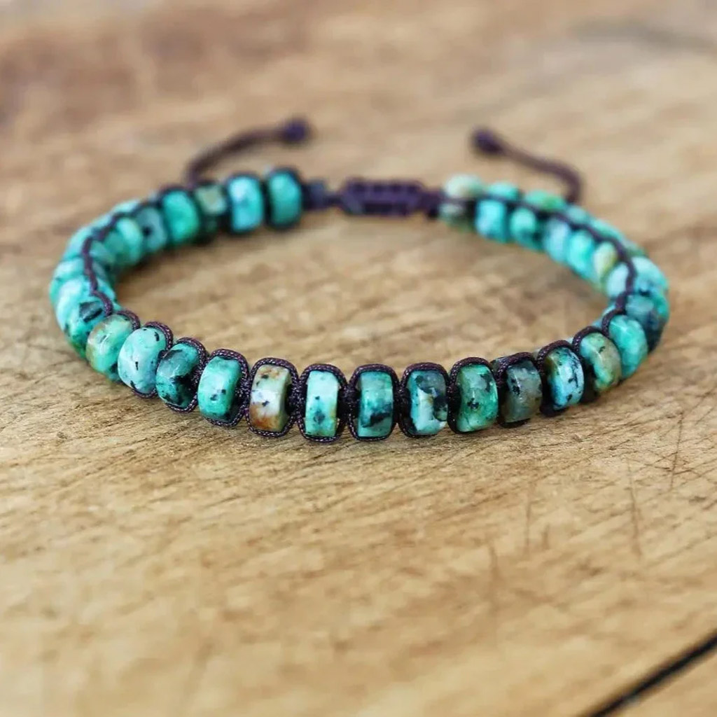 Afrikai türkiz állítható ásványkarkötő - Image 3