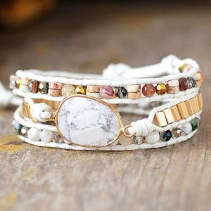 Mágikus howlit - 3 soros ásványkarkötő