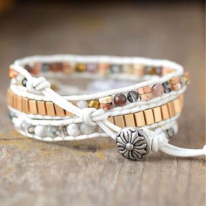 Alternative view of Mágikus howlit - 3 soros ásványkarkötő