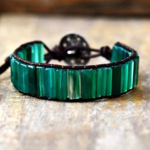 Green onyx wrap állítható ásványkarkötő